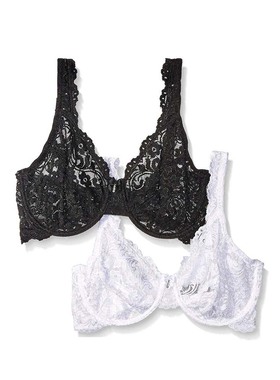 Full Lace Seethrough Bra Women Thin Underwire Bralette Push