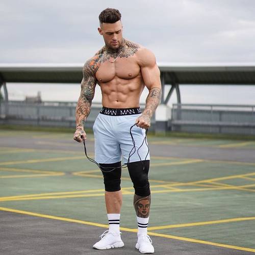 New Men chinlon Fitness Bodybuilding Shorts Man Summer Gym W