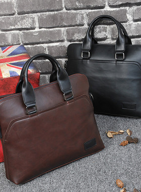 Business office Briefcase Men Brand Leather Tote Computer La