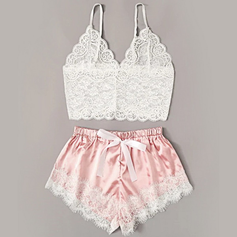 New Women Underwear Wire Free satin bra  Bra and Panty Set H