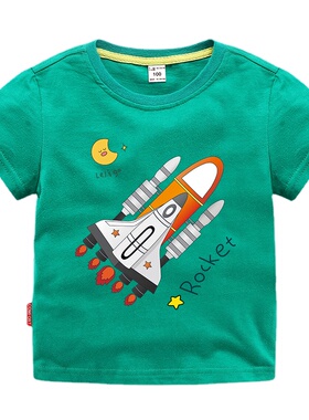 2022 Summer Baby Boys T-shirts Kid Cartoon Plane Space UFO A