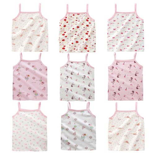 2pcs/Lot Girls Summer Undershirt Singlet Shirts Kids Strawbe