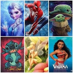 Diy 5d Diamond Painting Art  Cartoon Princess Frozen Diamond