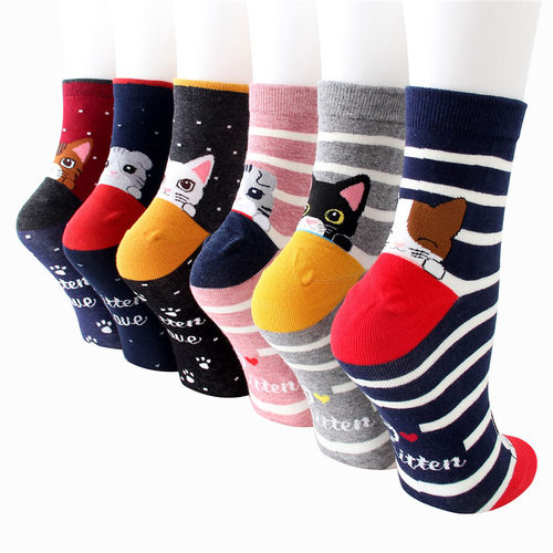 1 Pairs Women Cartoon Socks Autumn-Winter Funny Animal Sock