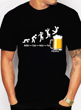 Friday Beer Print Men's Brand T-shirts Funny Graphic Hip Hop