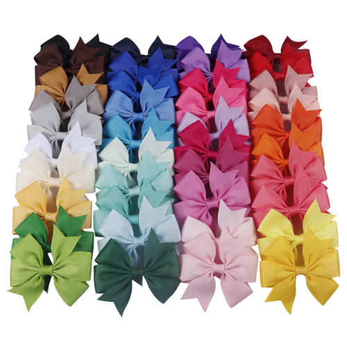 Yundfly 20pcs/lot Baby Girls Ribbon Bow Clips Hairpins Allig
