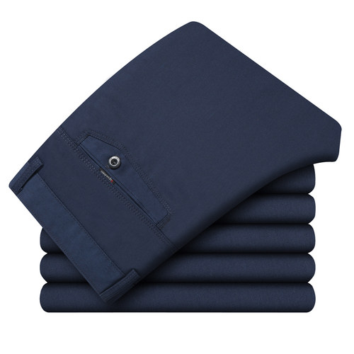 2022 New Casual Pants Men 100% Cotton Flannel Pant Business