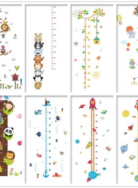 Cartoon Height Measure Wall Sticker for Kids Rooms Child Gro