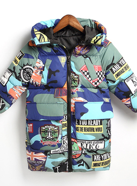 Kids Boys Jackets Winter Warm Down Coat for Children Hooded