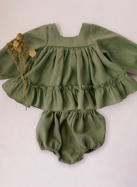 Newborn Baby Girls Set Fashion Linen Summer Autumn Baby Girl