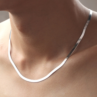 925 Silver Necklace 4MM Snake Chain Men & Women Couple Sterl
