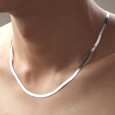 925 Silver Necklace 4MM Snake Chain Men & Women Couple Sterl