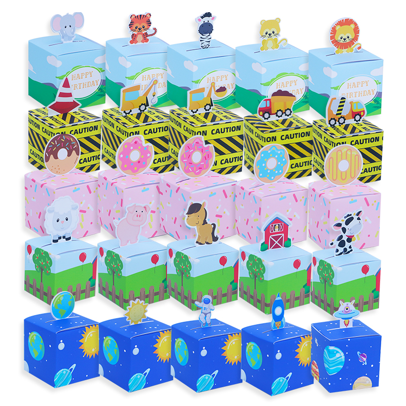 Favor Box For Kids Birthday Party 5pcs Donut Mermaid Farm An