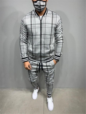 Plaid Printed Loose Suit Couple Clothes Fashion Tracksuit Gr