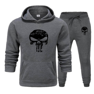 Tracksuit Men Winter Pieces Hooded Autumn Sets Brand Skull