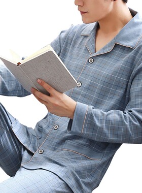 Men Sleepwear Striped Cotton Pajama Sets for Men Short Sleev