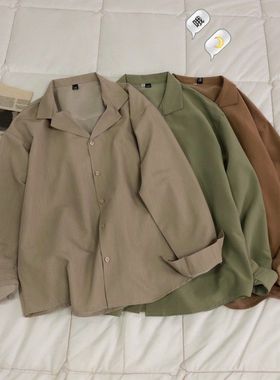 2022 Men's Suit Collar 6-color Coats Long Sleeve Loose Hawai