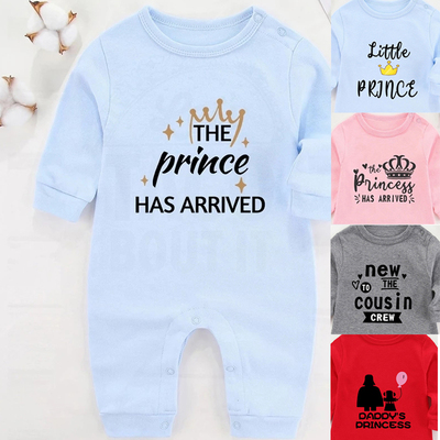 The Prince Has Arrived Winter Baby Boy Clothes Newborn Rompe