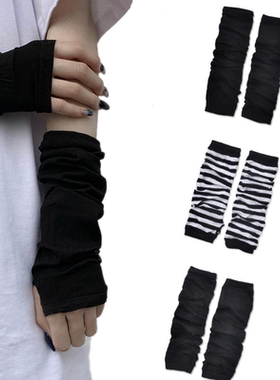 Unisex Long Fingerless Gloves Anime Cosplay Gloves Gothic Gl