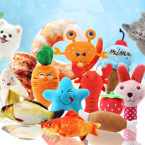 1Pc Pet toys Fruit Animals Cartoon Dog Toys Stuffed Squeakin
