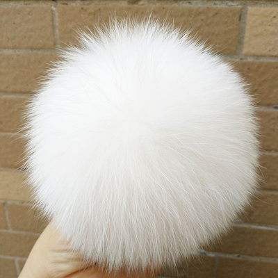 13 15 cm DIY Natural Color Real Raccoon Fur Pompoms For Bags