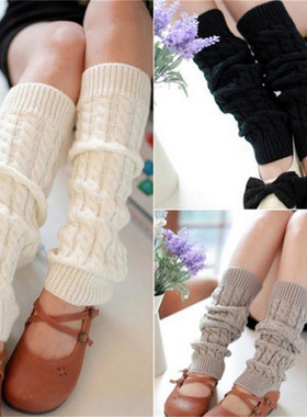 Lolita Leg Warmers Women Warm Winter Knit Foot Cover Crochet