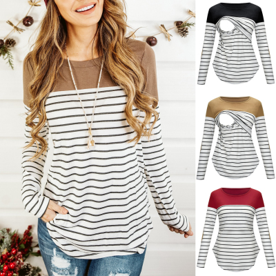 Casual Womens Pregnant Maternity Clothes Nursing Tops Breast