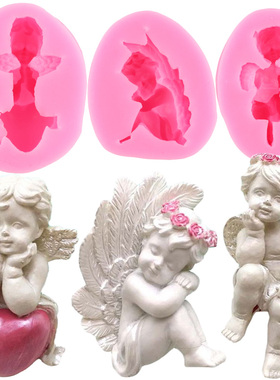3 Style Cupid Little Angel Silicone Fondant Molds DIY Cake D