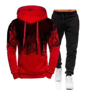 Men's Set Tracksuits Hoodie+Sweatpants 2 Pieces Male Sweatsh