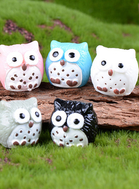 Mix 5 Pcs Owl Figurine Miniatures Kawaii Accessories Desk ga