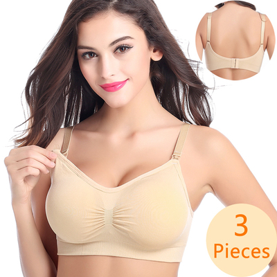 3 Pcs Maternity Bras Seamless Nursing Bra Pregnancy Clothes