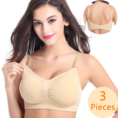 3 Pcs Maternity Bras Seamless Nursing Bra Pregnancy Clothes