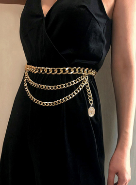 Fashion Pants Waist Chain Clothing Accessories Multi-layer W