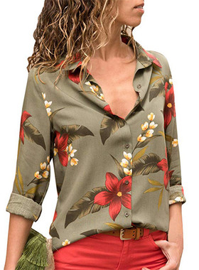 Blouses Woman  Chiffon Floral Print and Tops
