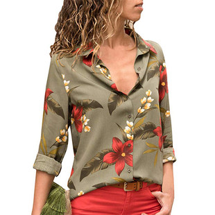 Blouses Woman  Chiffon Floral Print and Tops