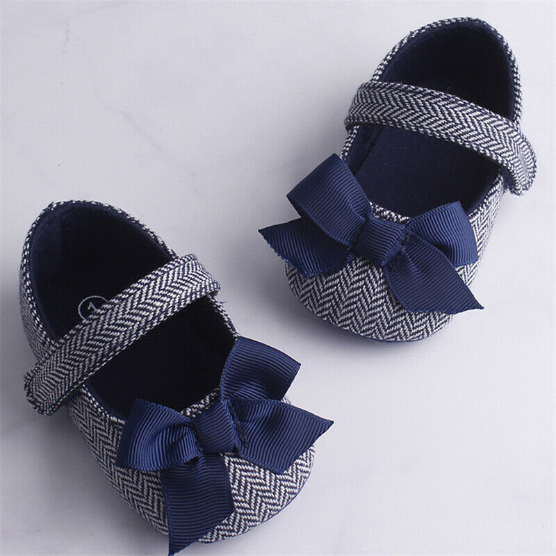 Hot Toddler Girl Crib Shoes Newborn Baby Bowknot Soft Sole P