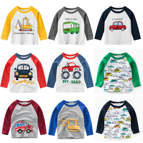 Baby Boys Shirts 2021 New Boys Autumn Tops T shirts Kids Car