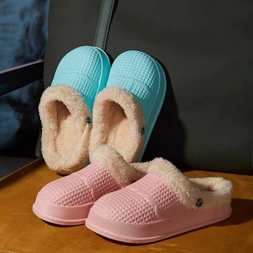 Winter Women's Slippers EVA Adults Mules Warm Clogs Croco Sa