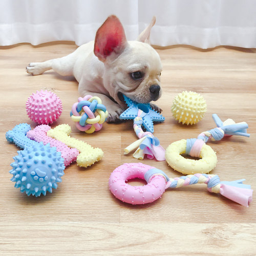 Safe Chewing Bell Rubber Pacifier Dog Toy Cleaning Teeth Pup