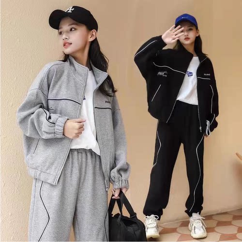 女童春秋运动套装2026秋冬棒球服