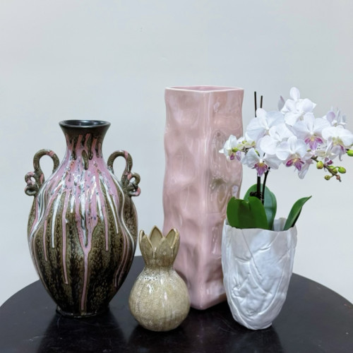美瓷物语B155外贸出口陶瓷花瓶 鲜花花瓶 北欧风 中古 孤品 微瑕