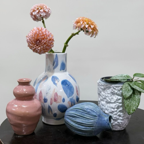 美瓷物语B149外贸出口陶瓷花瓶 鲜花花瓶 北欧风 中古 孤品 微瑕