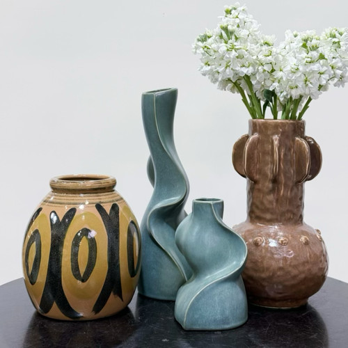 美瓷物语B151外贸出口陶瓷花瓶 鲜花花瓶 北欧风 中古 孤品 微瑕