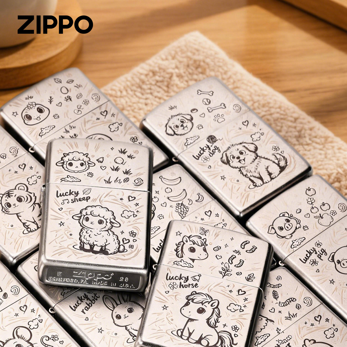 ZIPPO正品手绘生肖打火机礼物