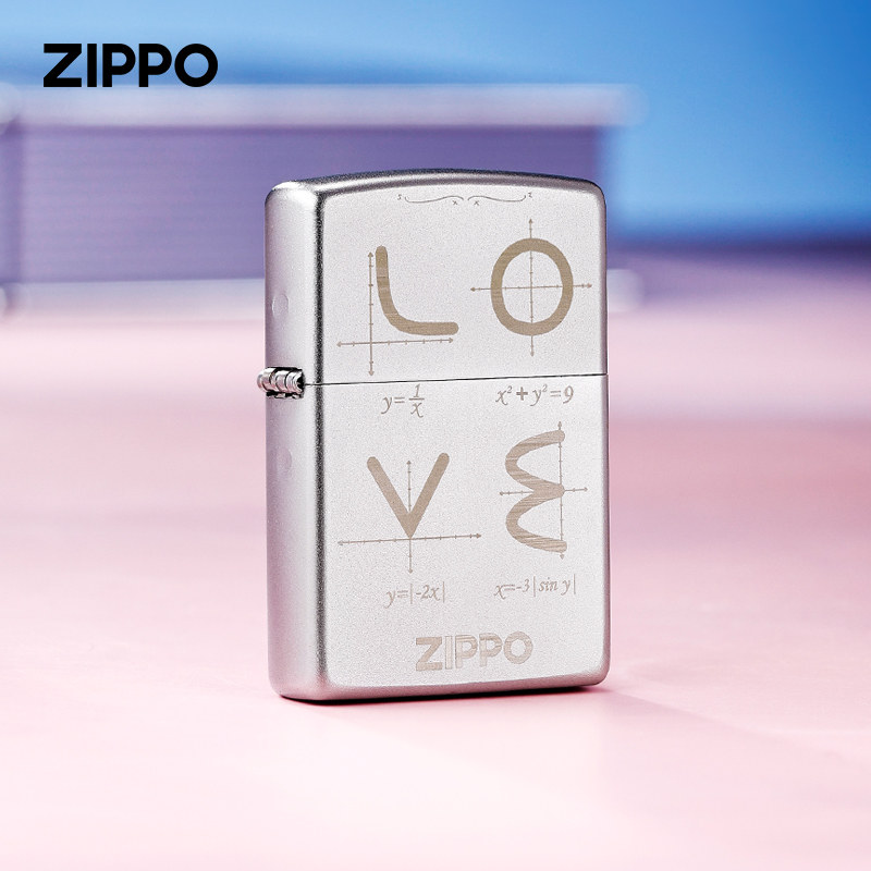 zippo打火机原装正品爱情函数love浪漫磨砂单面煤油防风男士礼物