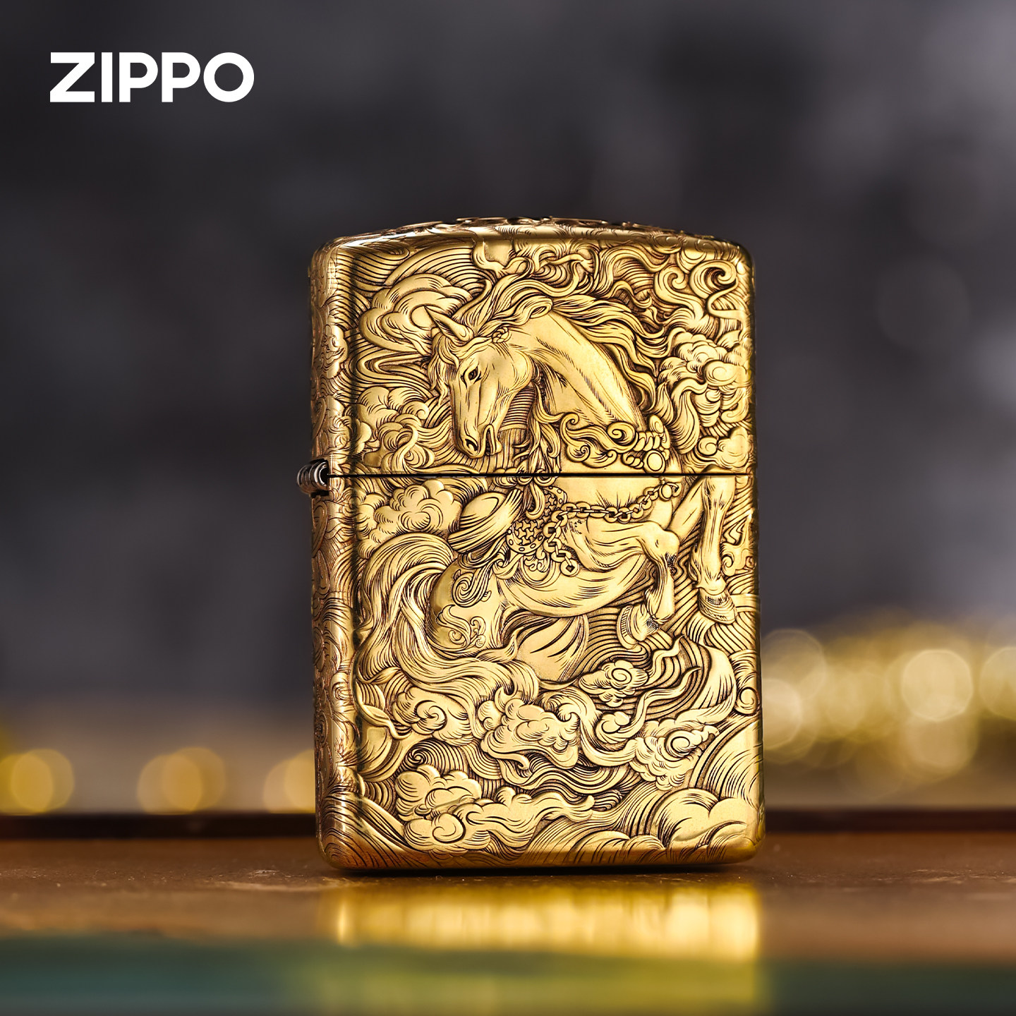 zippo打火机正品纯铜浮雕平步青云煤油防风送男士中国风收藏礼物