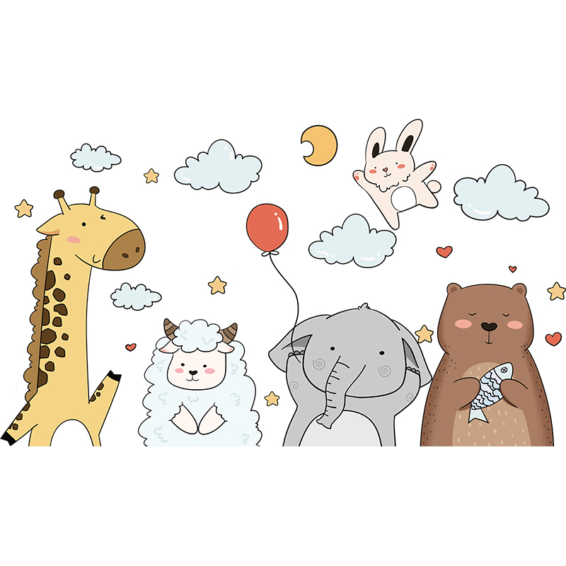 贴纸动物卡通儿童装饰大图案墙贴画海报幼儿园环创主题墙面布置