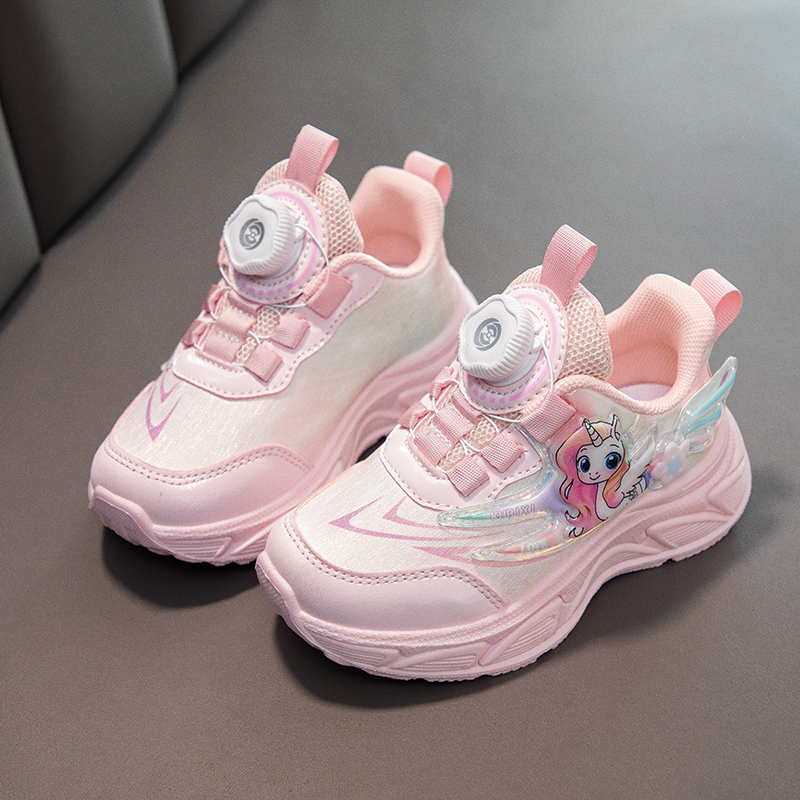 女童运动鞋男童皮面软底老爹鞋