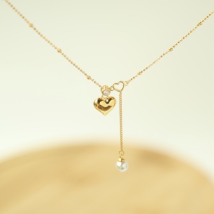 DIQI原创设计师款 心心相印项链女精致小众设计感锁骨链925银