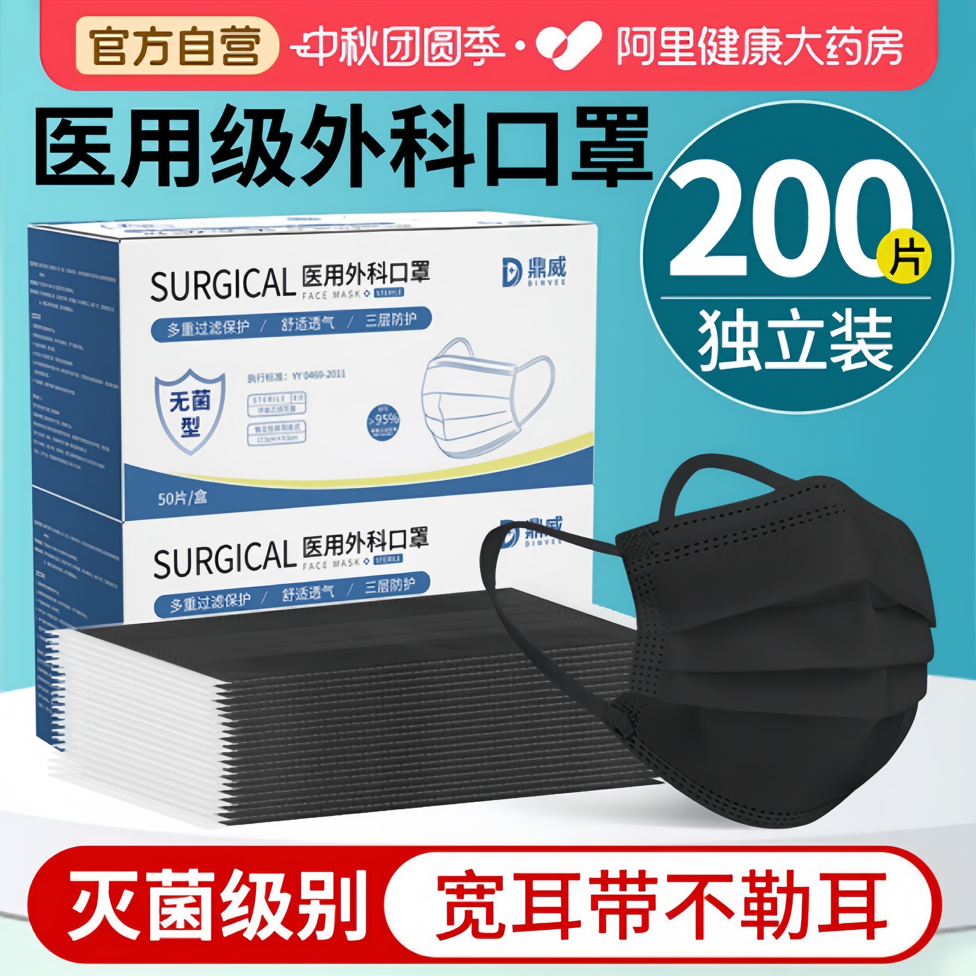 医用口罩一次性医疗灭菌级独立装图片